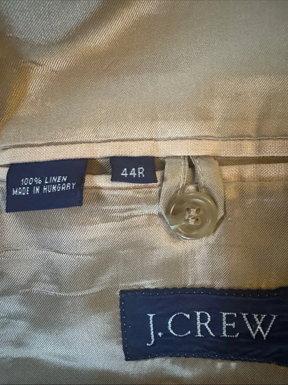 J. Crew Light Cream Two-Button linen Blazer men’s 44R